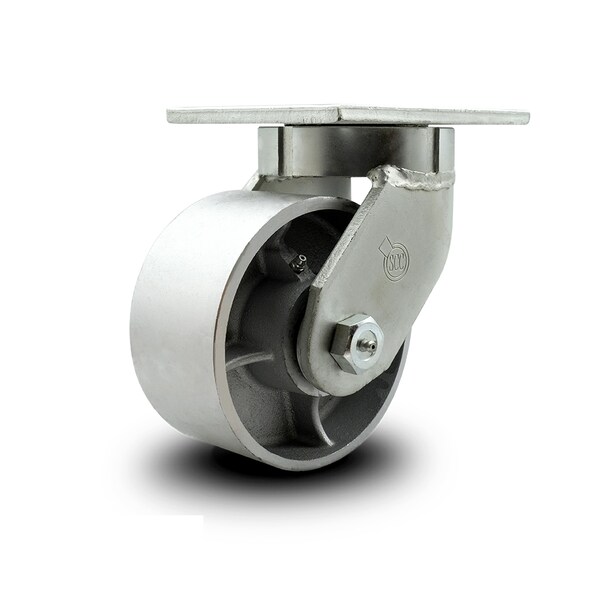 Service Caster 6 Inch Extra Heavy Duty Semi Steel Cast Iron Wheel Swivel Top Plate Caster SCC SCC-KP92S630-SSR - main